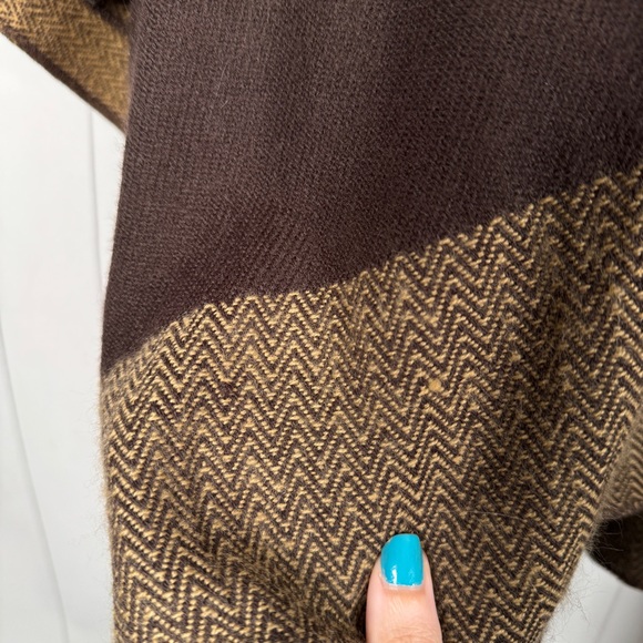 29 Palms Acrylic Knit A-line Poncho Sweater Brown Stripe Boho Modest One Size - Picture 5 of 7
